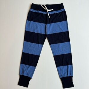 J.Crew Rugby Stripe Cotton Jogger Lounge Pants- NWT- Navy/Peri- Size MEDIUM